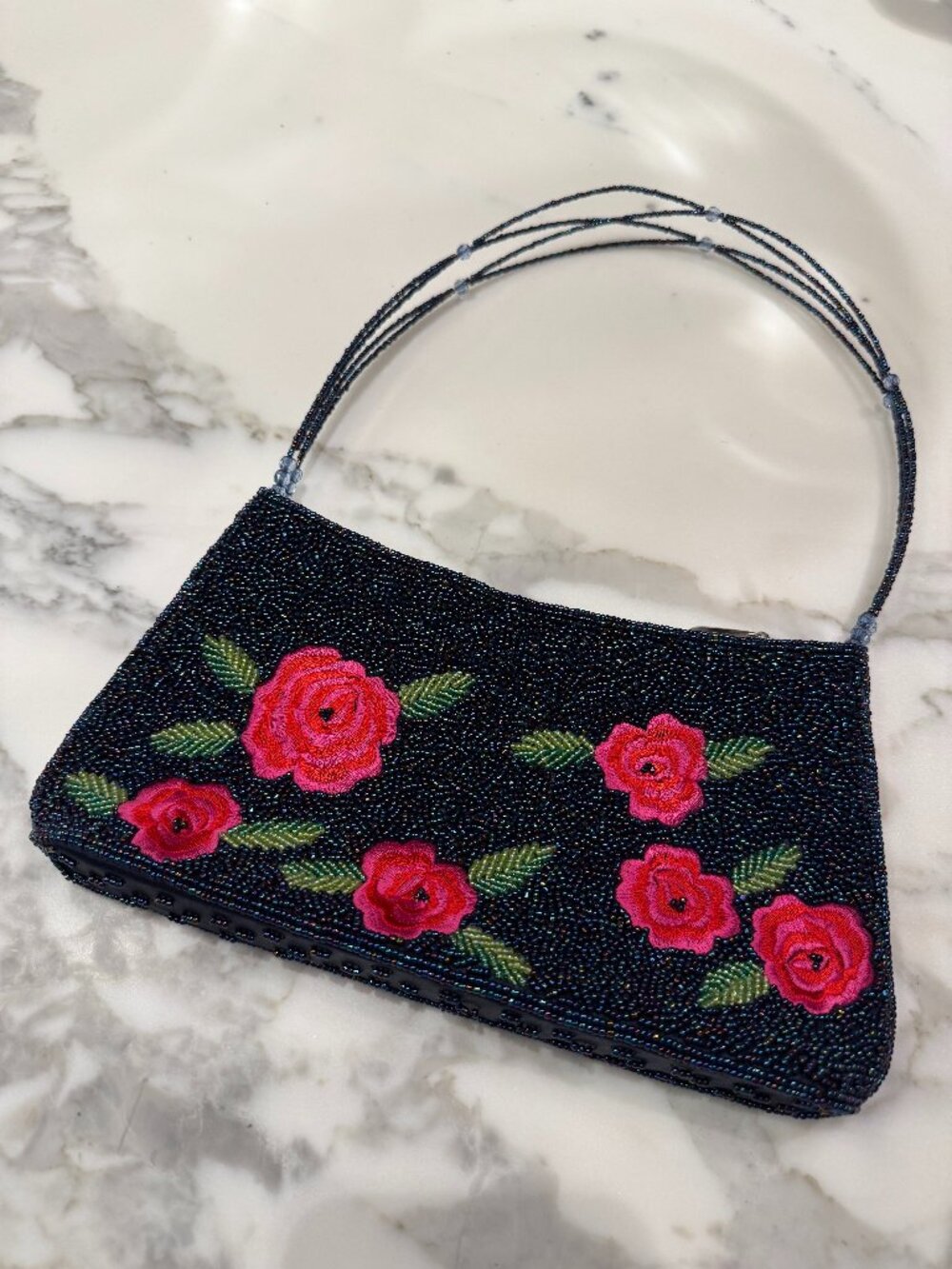 Beaded rose bag